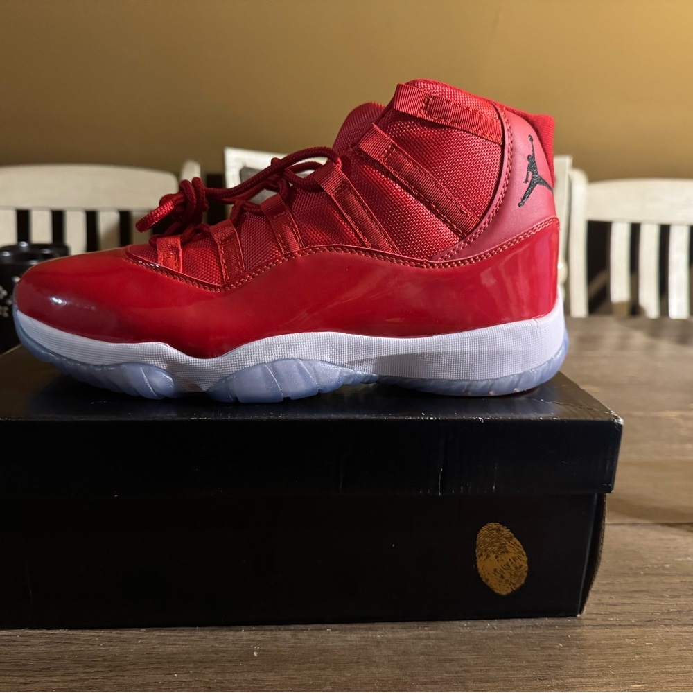 Jordan Red and White Sneakers